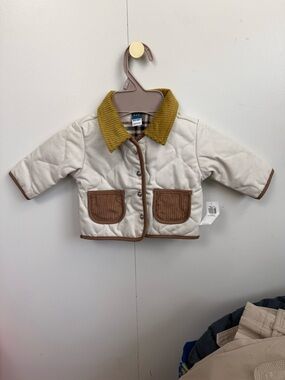 Old Navy Baby Barn Jacket Brown Tan Utility Coat 0-3M NWT